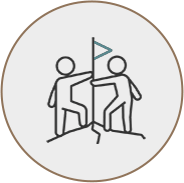 Teamwork flag icon